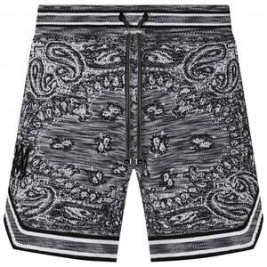 NEW AMIRI men's space dye bandana shorts in black